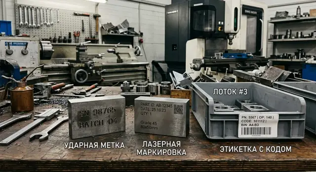 Маркировка деталей после обработки: лазер, удар или этикетка