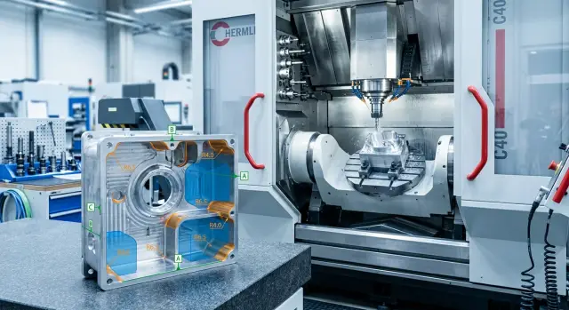 Технологичность корпусной детали для 5 осей без лишних поворотов